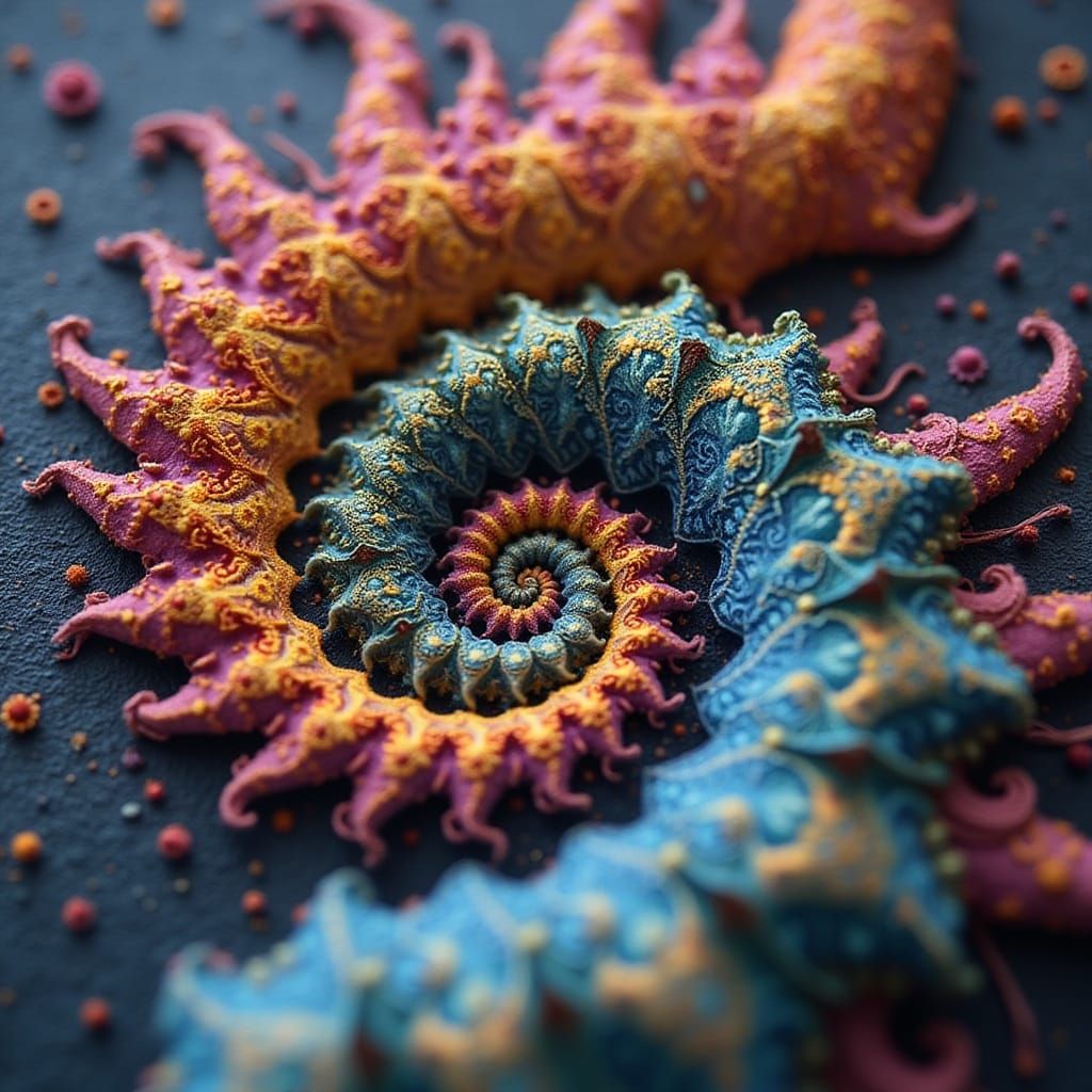 Psychedelic Fractal Mandala with Ornate Details