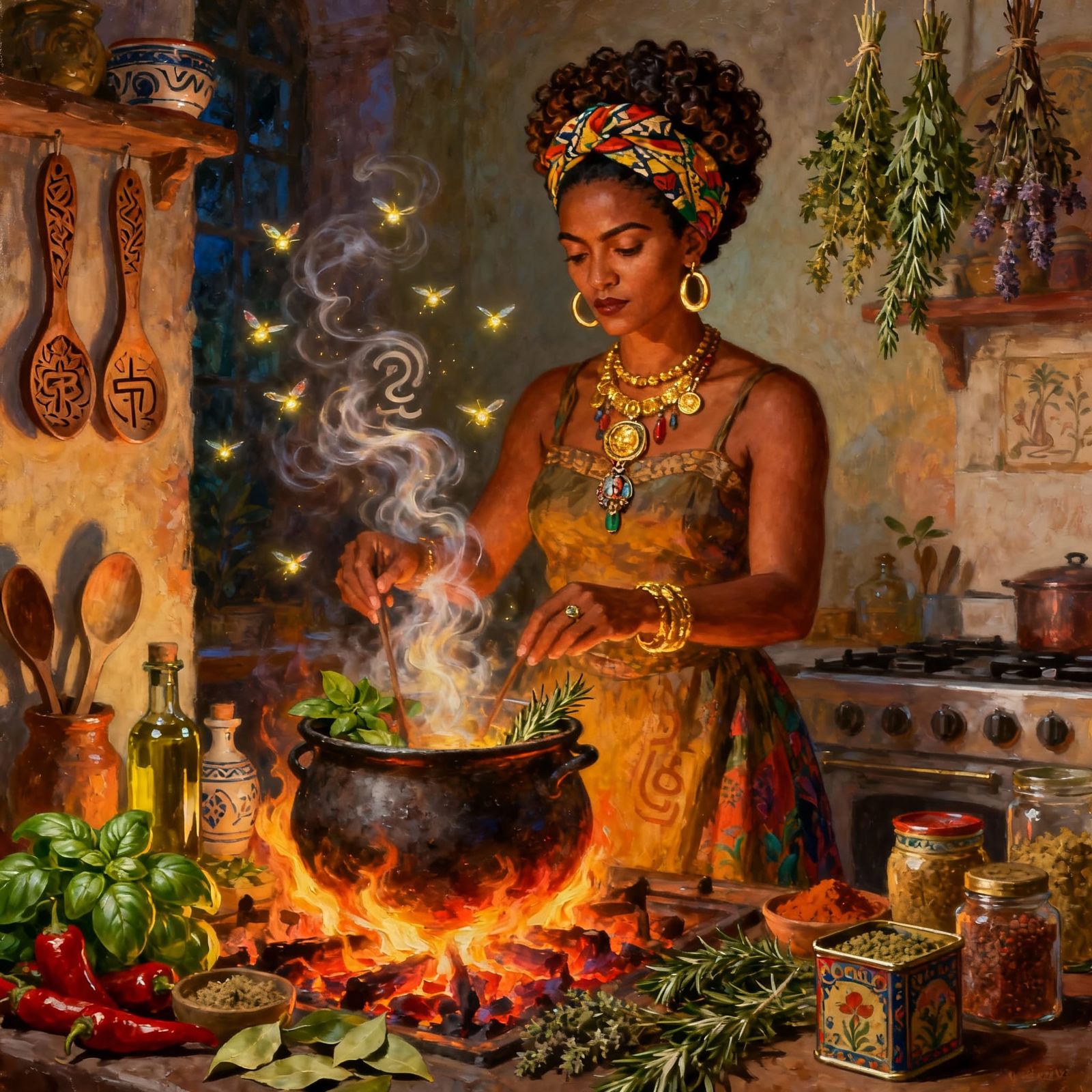 Kitchen Witch Bèbè Sançioné Blends Magic and Spice in Oil Pa...