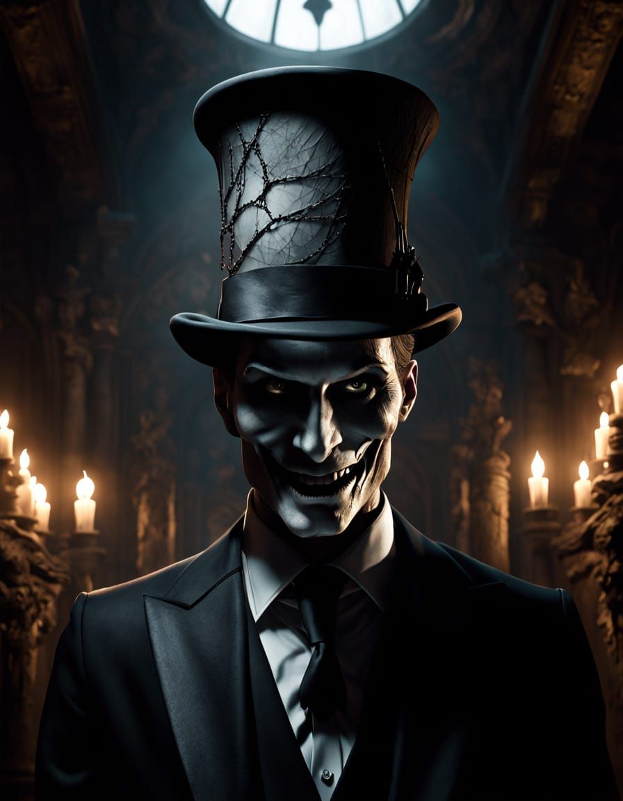 Surreal Top Hat of Mannequin Bodies and Stone Masks