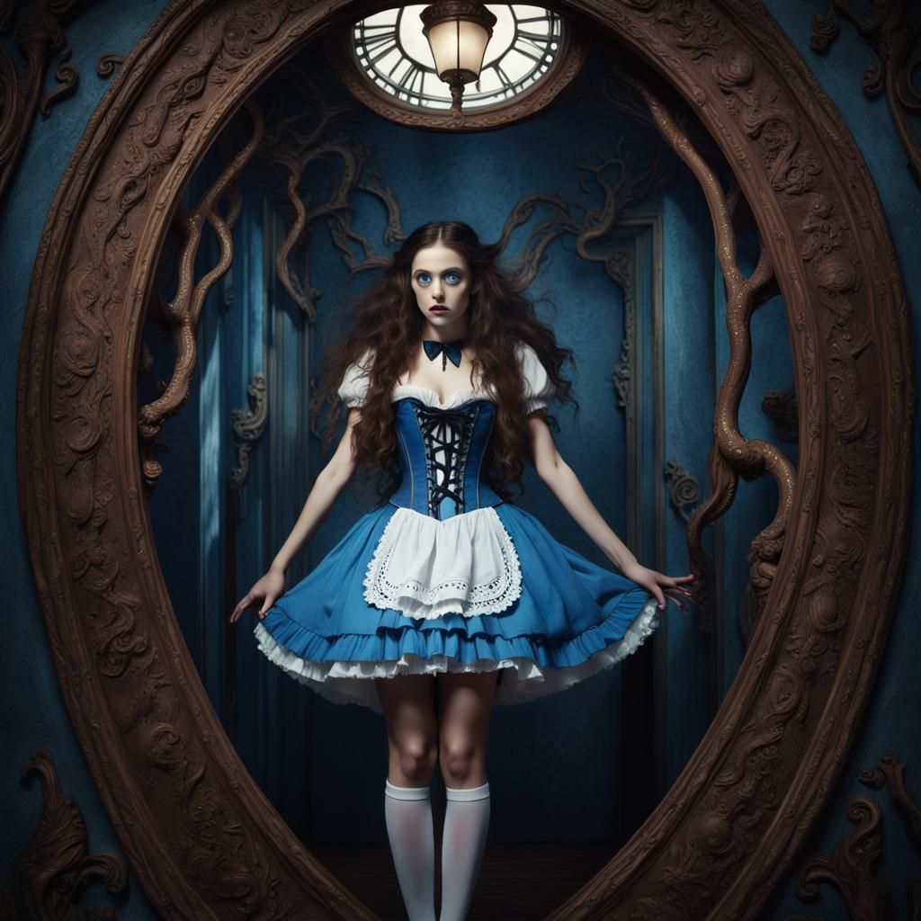 Alice in Wonderland's Plunge: A Matte Painting