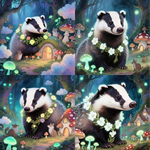 Enchanted Mushroom Village with Bioluminescent Fungi