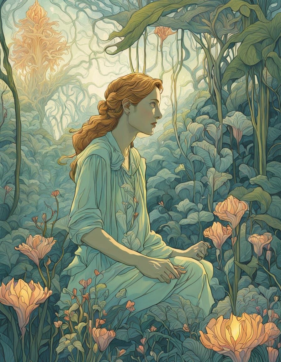 Young Gillian Anderson Sketches Alien Flora in Bioluminescen...