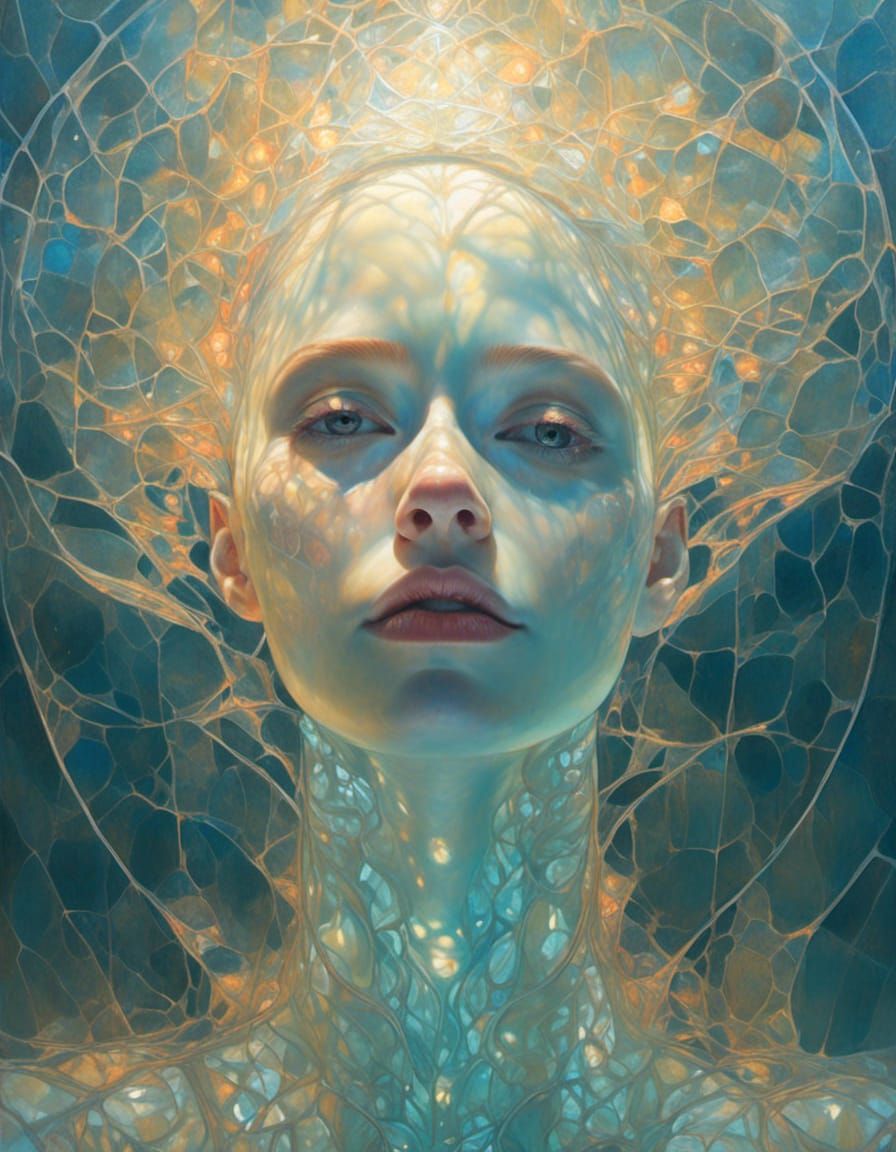 Diaphanous Female Portrait with Biolight