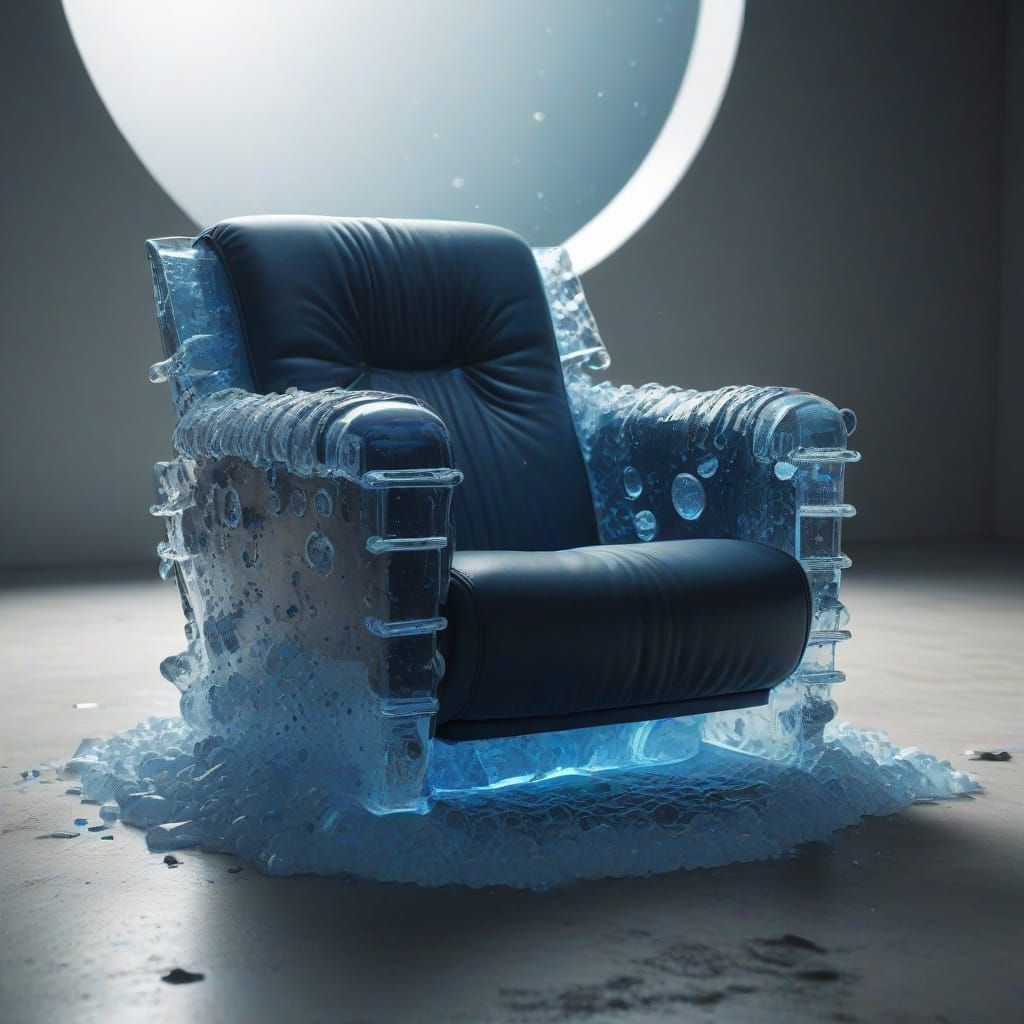 Vibrant Blue Soda Armchair in Futuristic Lounge