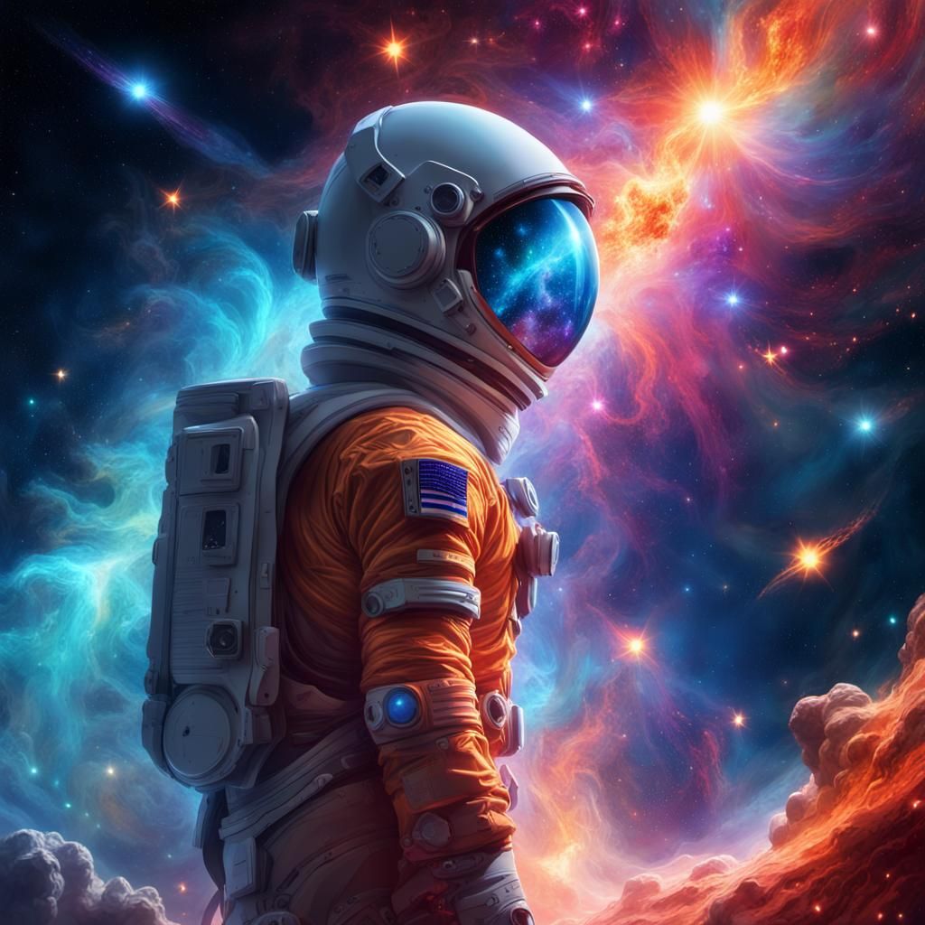 Celestial Human Figure in Cosmic Concept Art