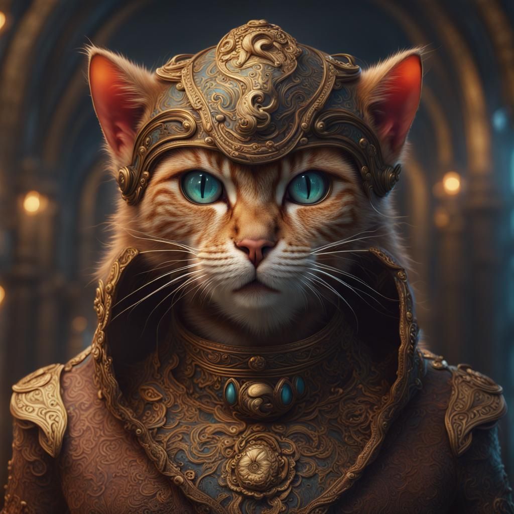 Cat with Monkey Face: Detailed Fantasy Art