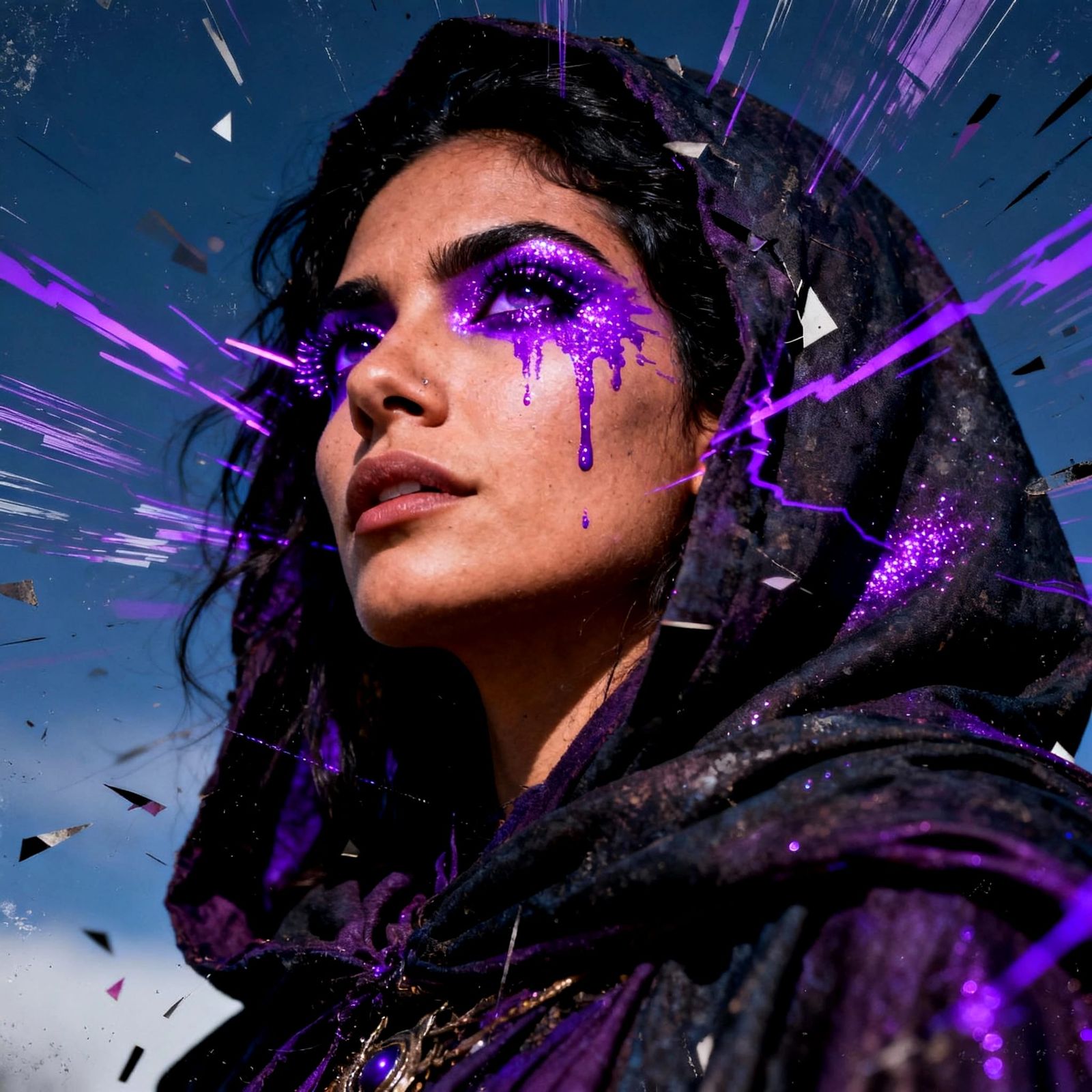 Latina Druid Cloaked in Streaked Energy