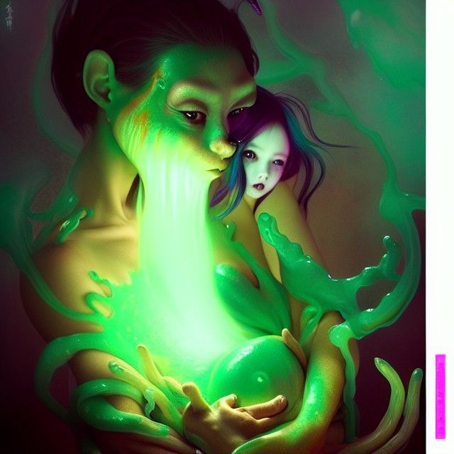 Demon Princess Pregnant with Goo Slime Art