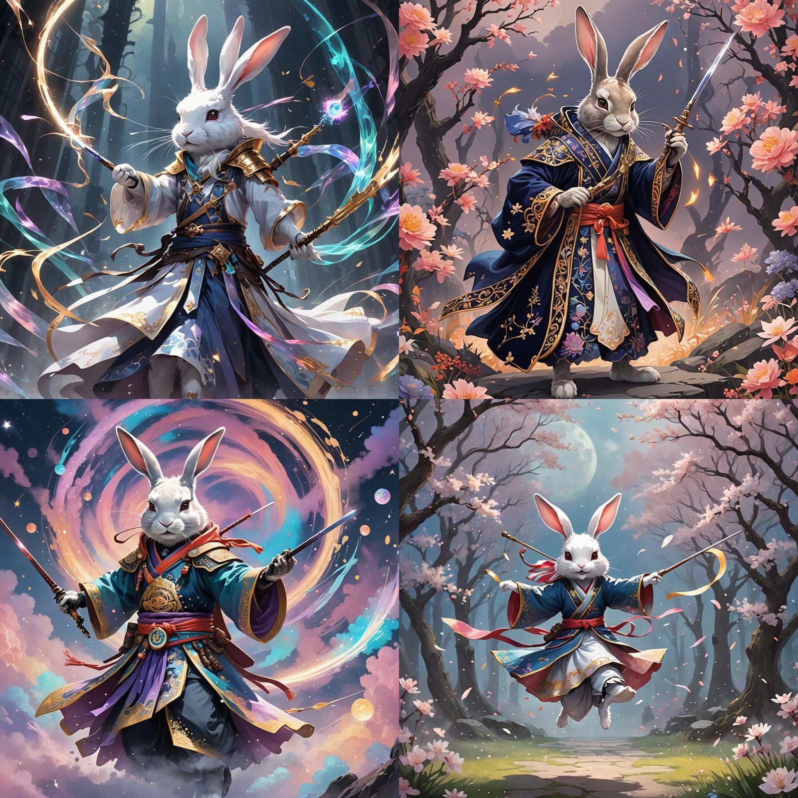 Rabbit Wizard Rapier Dancer in 3D Anime Art