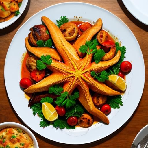 Roast starfish dinner