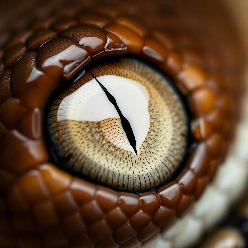 Detailed Macro Photograph of a Snake's Eye