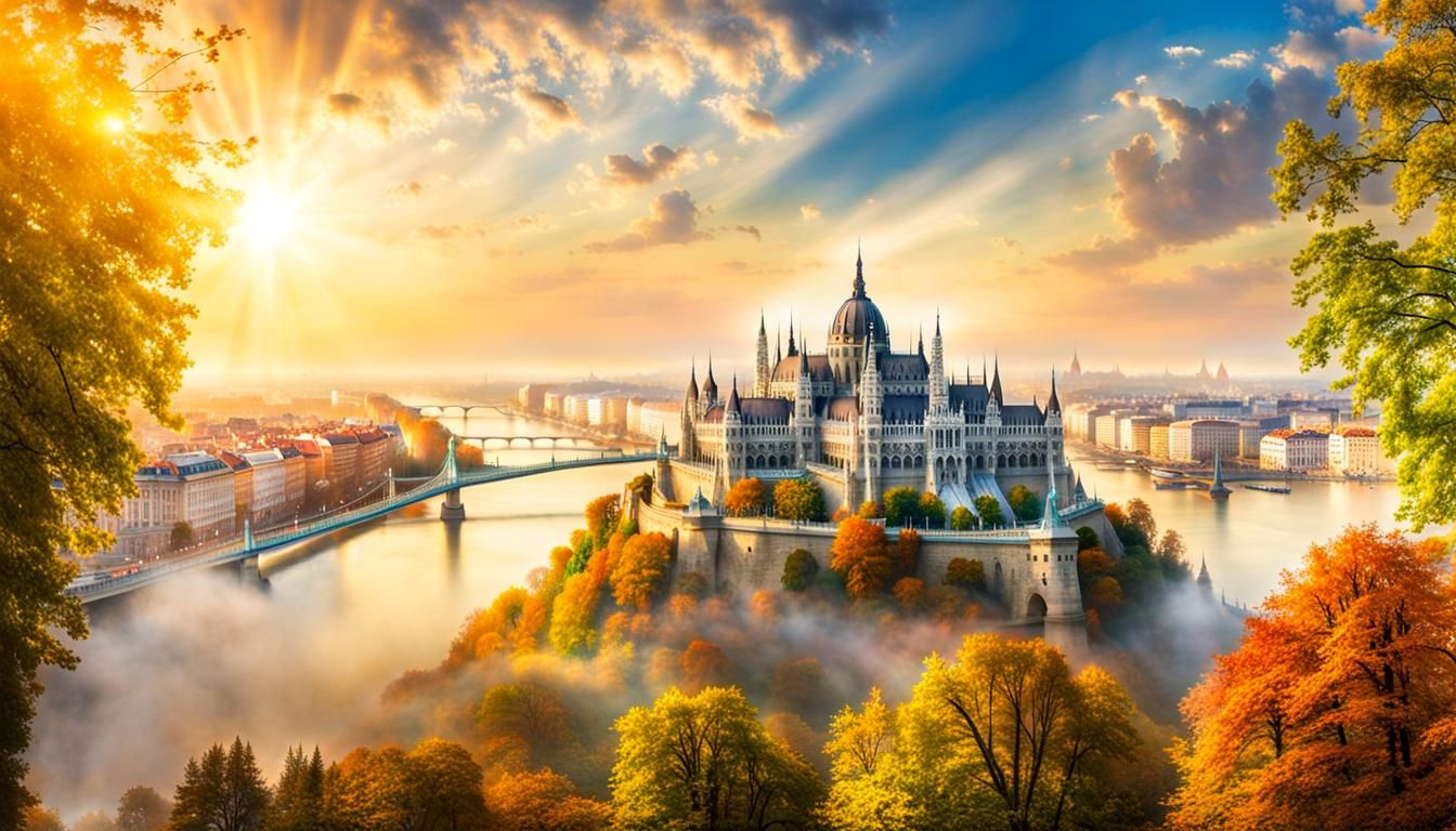 Budapest Freedom Statue in Ethereal Fantasy Style