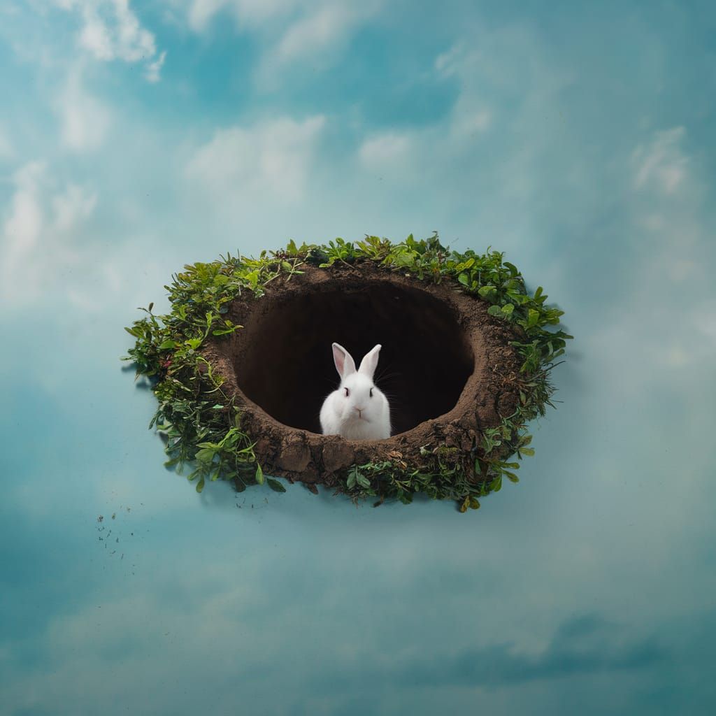 Whimsical Rabbit in Shadows