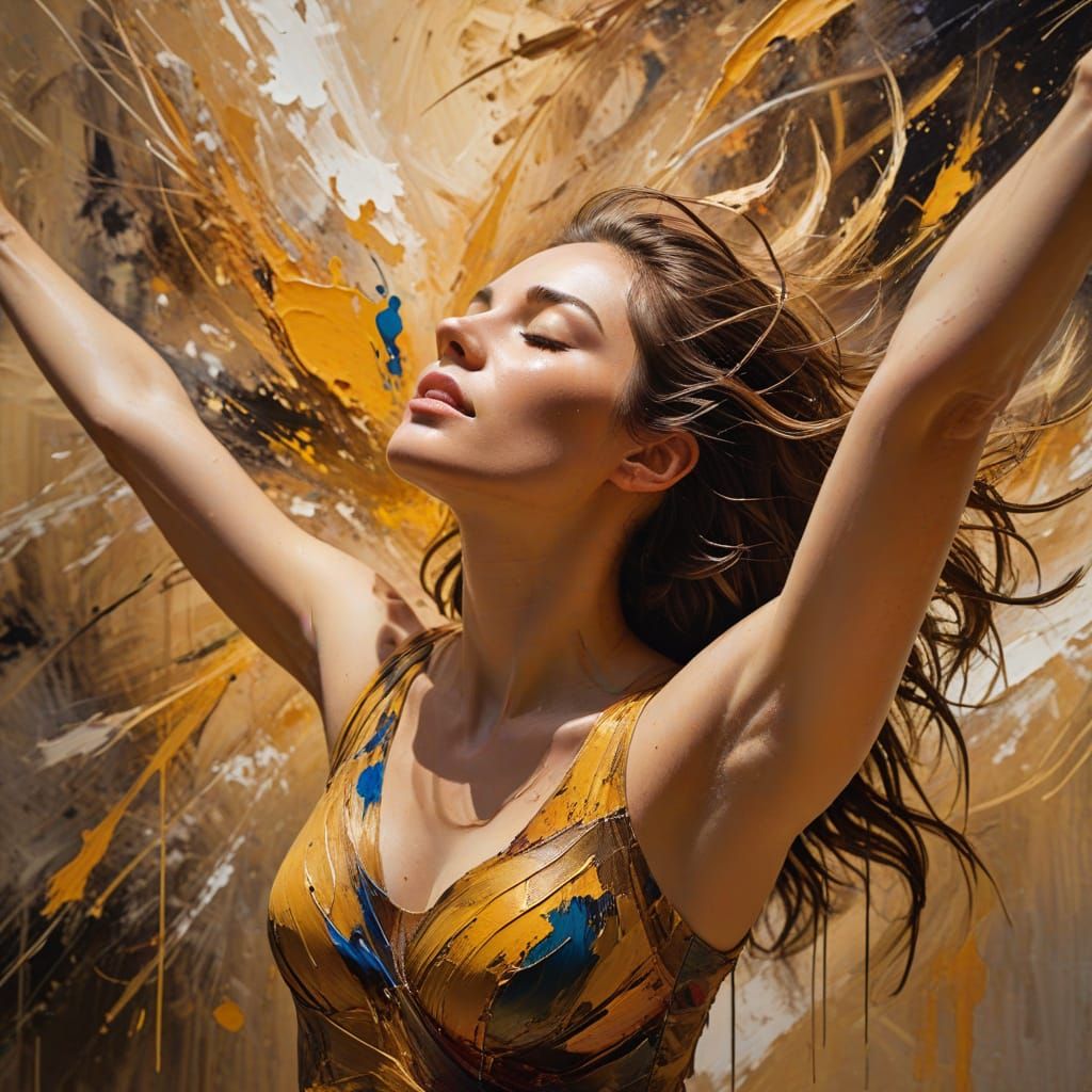 Ethereal Moment in Vibrant Abstract Space