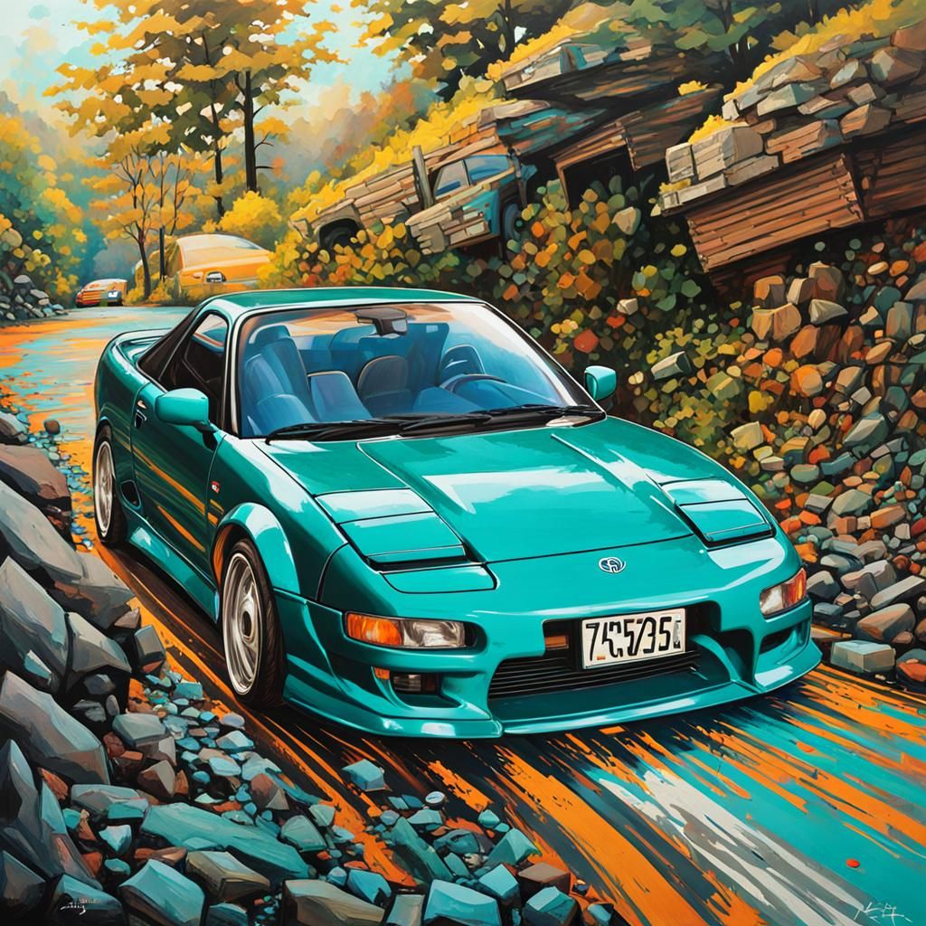 Toyota MR2 in Graffiti Street Art Style