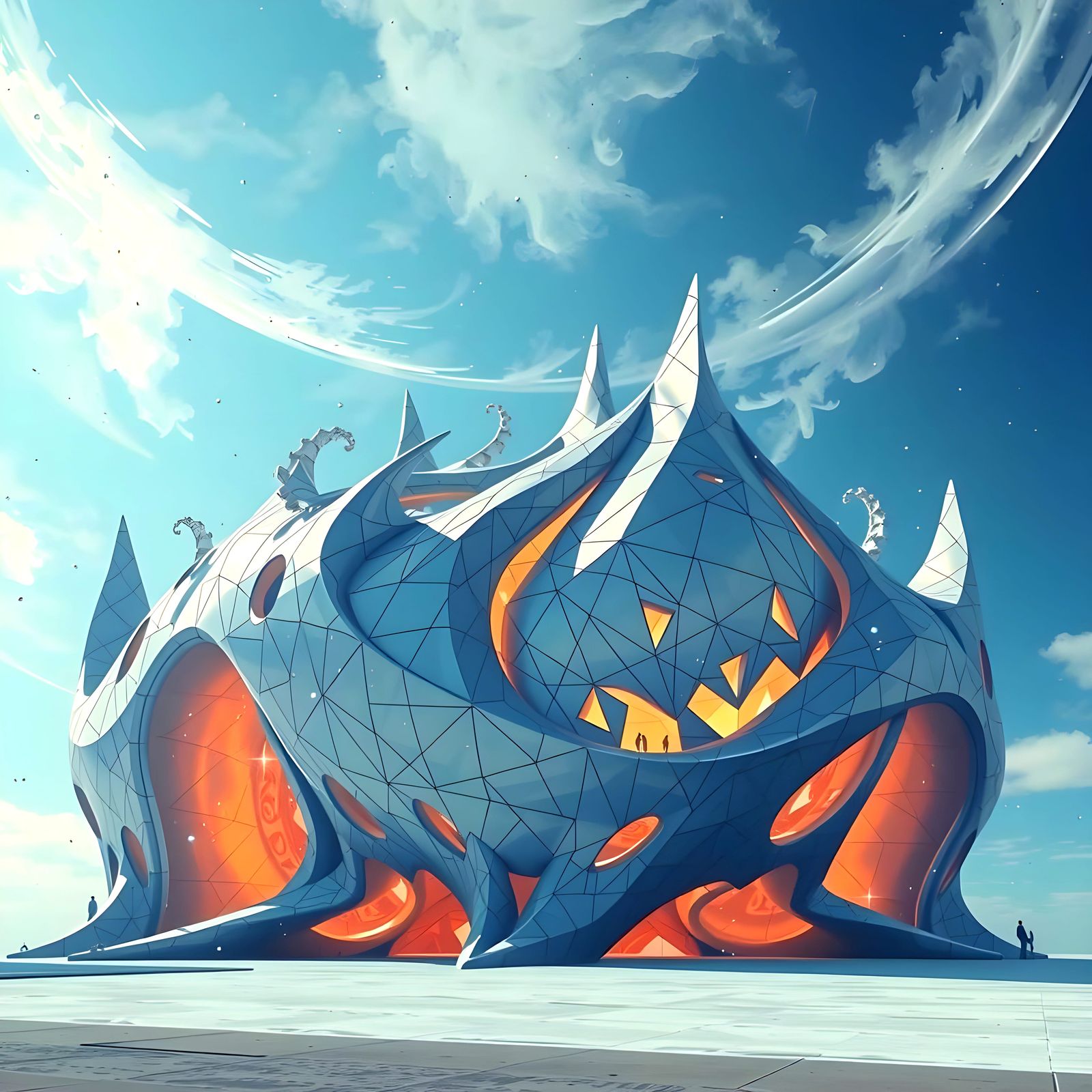 Ethereal Cosmic Entity in Iridescent Holographic Style