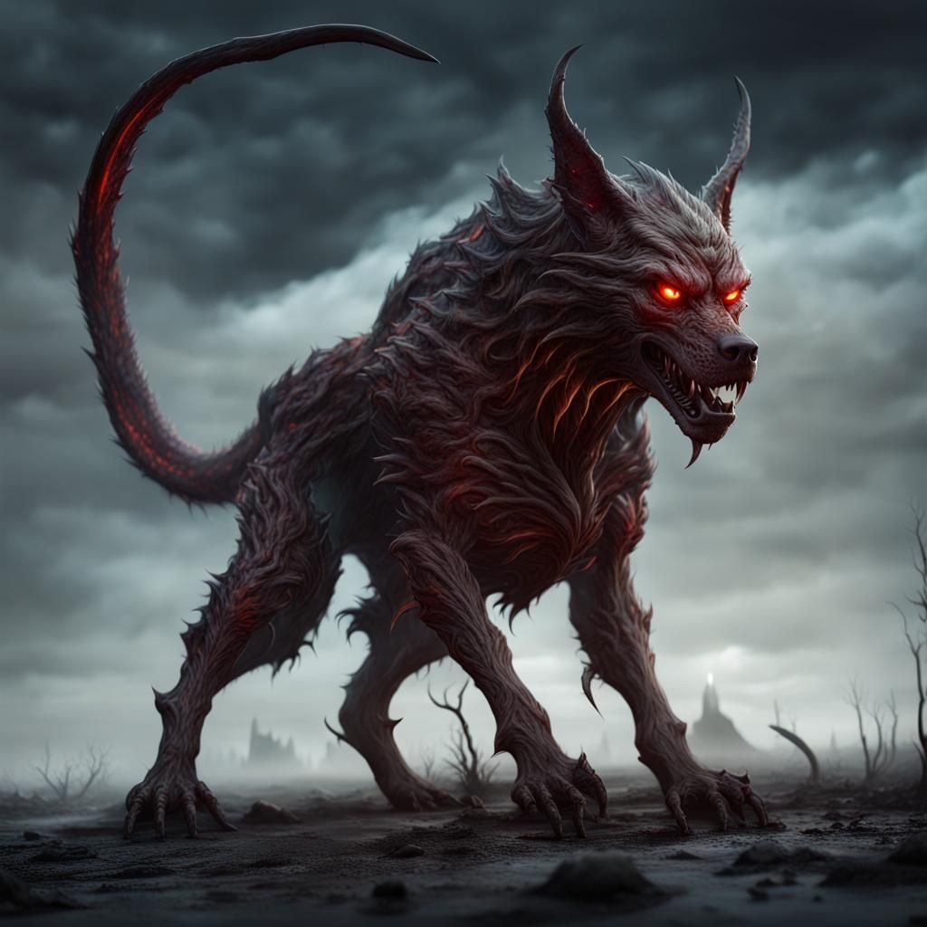 Demonic Alien Hellhound Concept Art