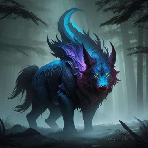 Mystical Creature in Magic Forest: Fantasy Concept Art