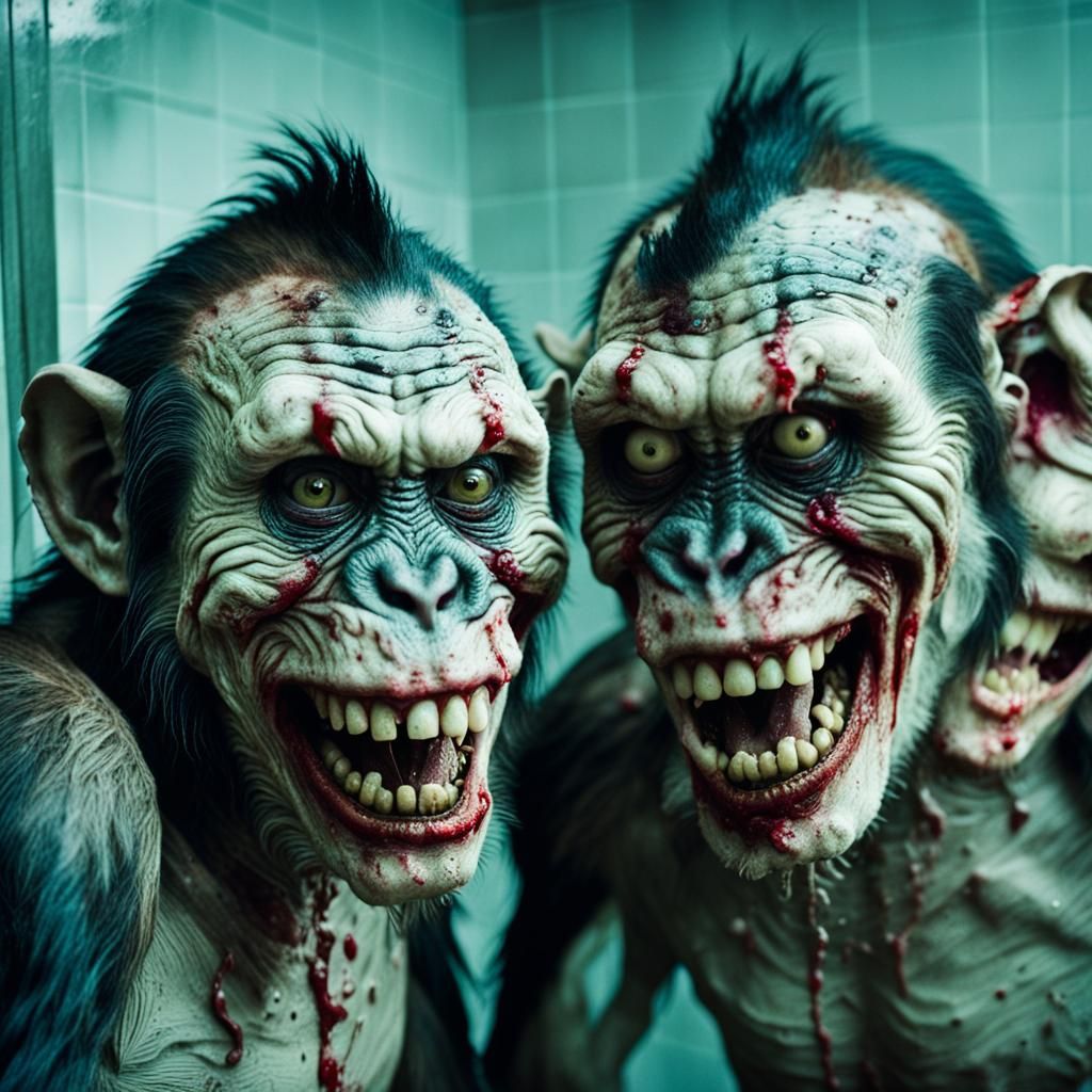 Zombie Monkey Clowns Having Fun: Cinematic Still