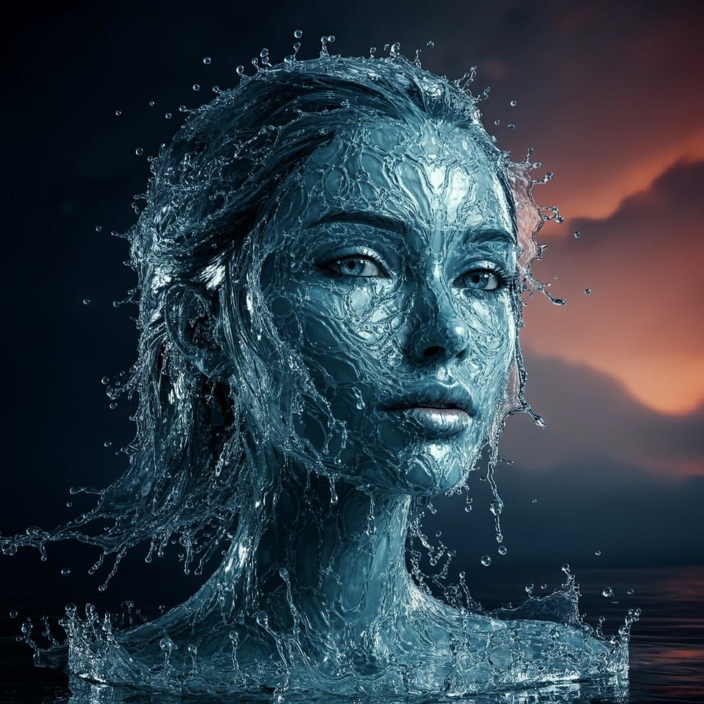 Water Face: Dynamic Splashes in Cinematic Lighting