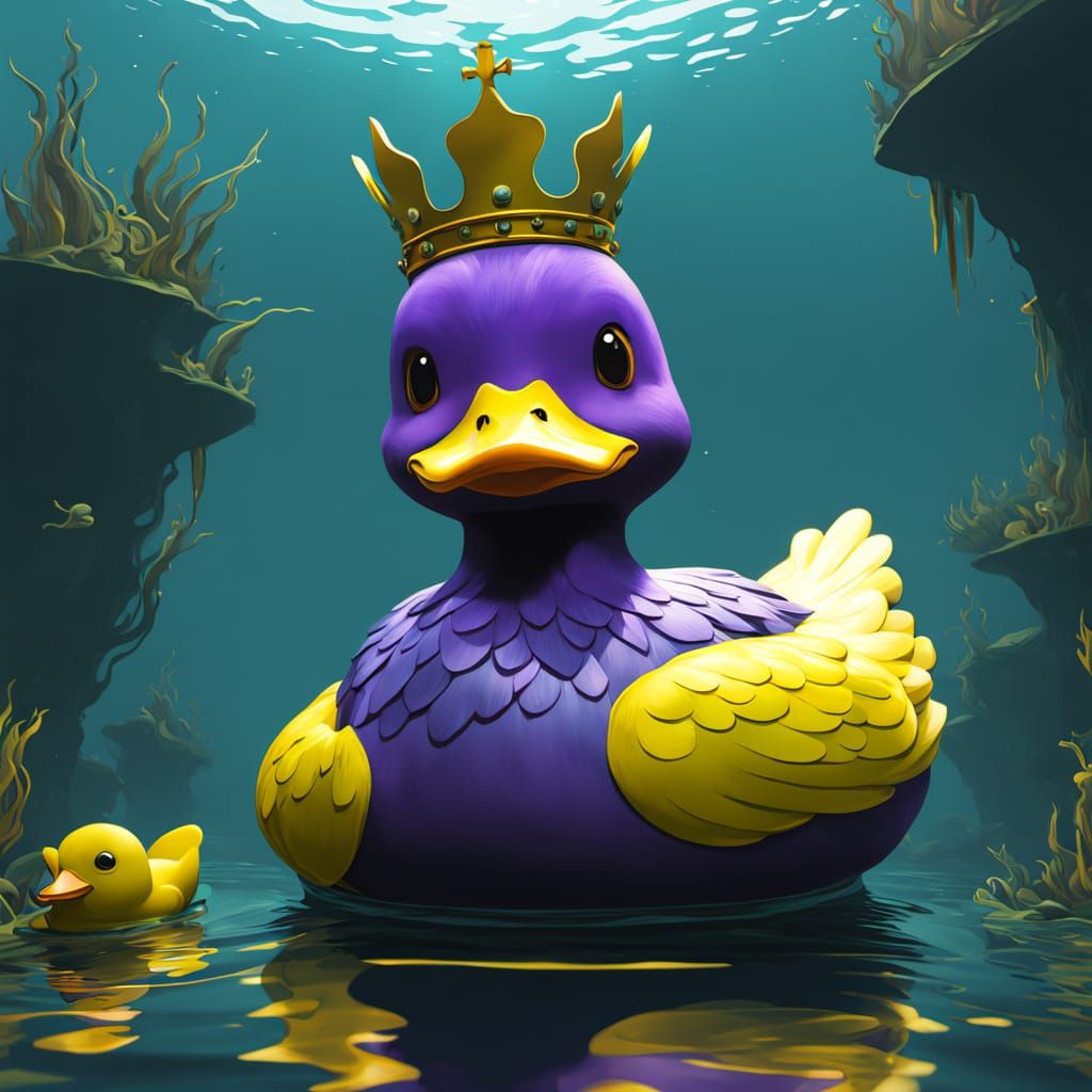 Dark Fantasy King Ducky Reigns Supreme Underwater