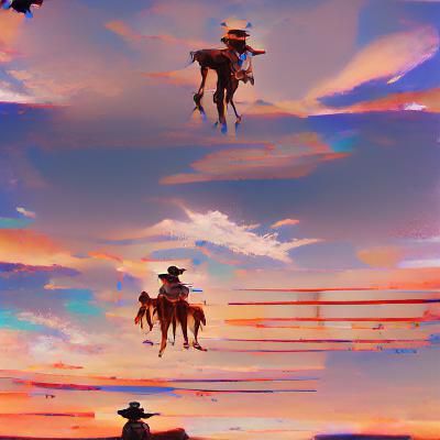 Cowboy on Horseback in the American West