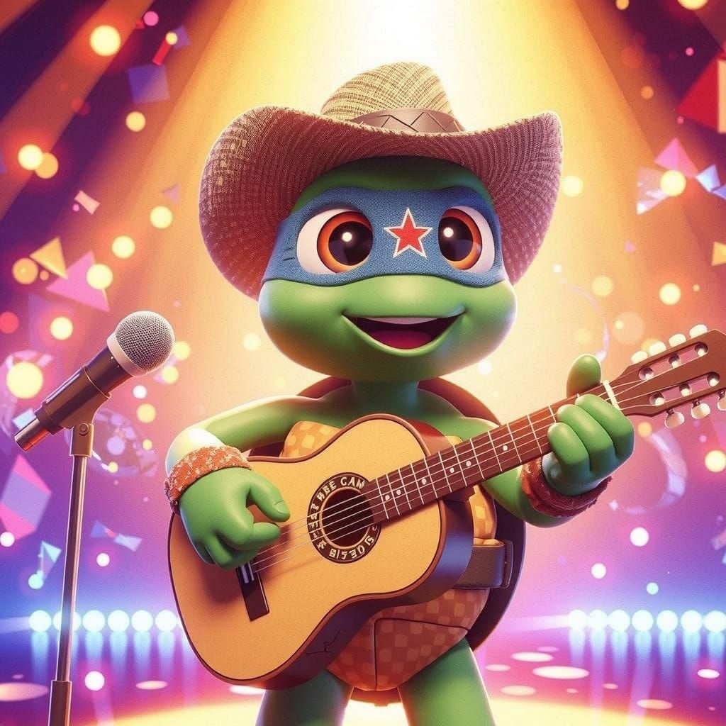 Turtle Guitarist Rocks Eurovision in Retro-Futuristic Style