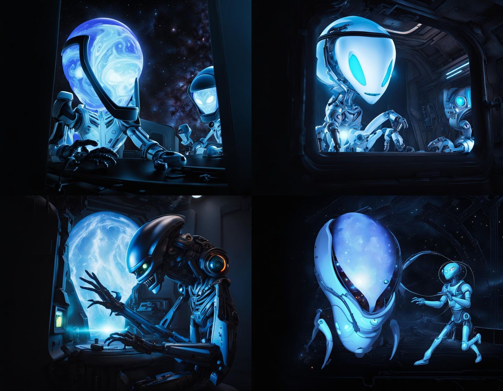 Alien Robot Assembly: Digital Art Invasion