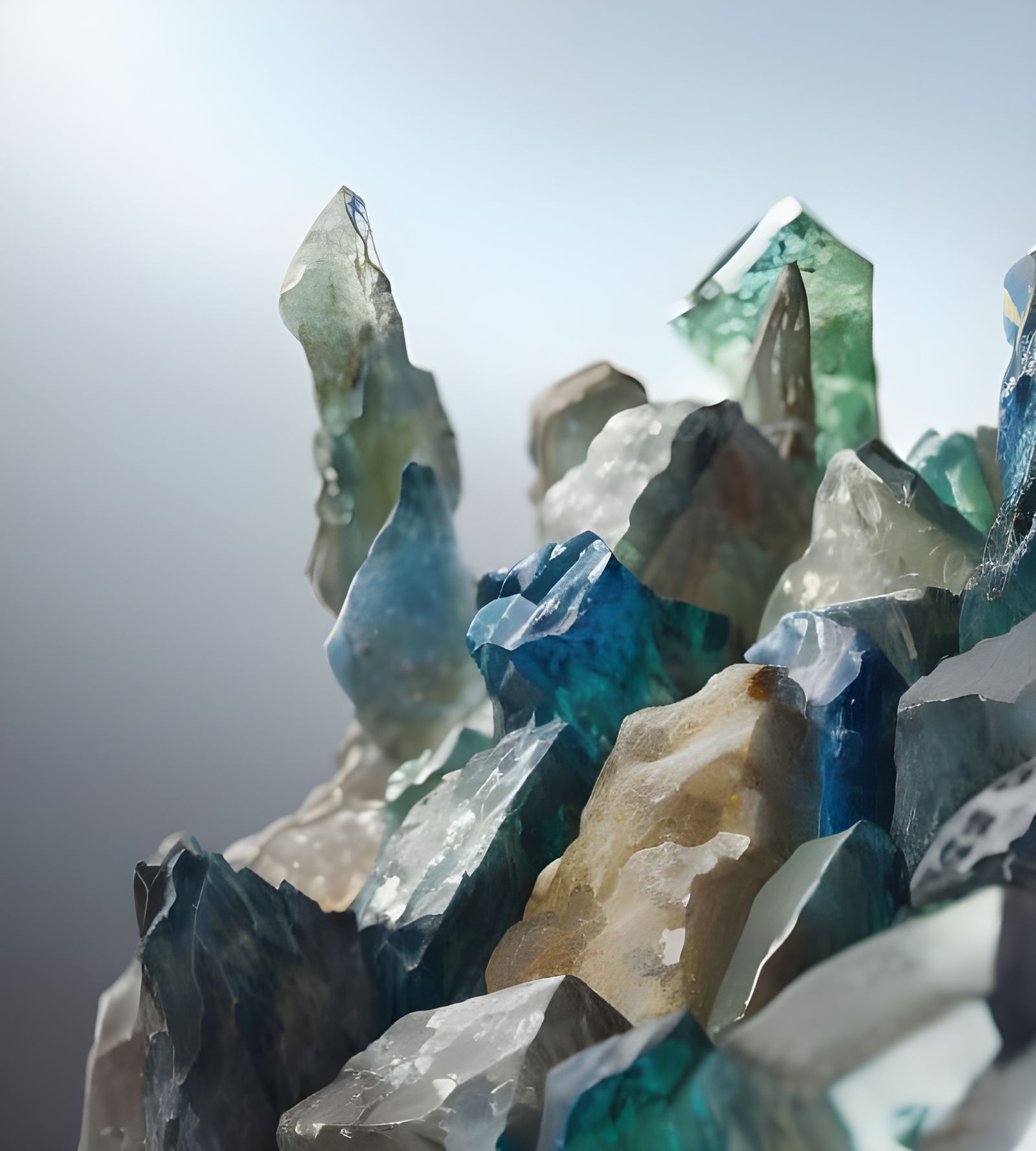 Sea of Jewels: A Surreal Chromatic Oil Painting