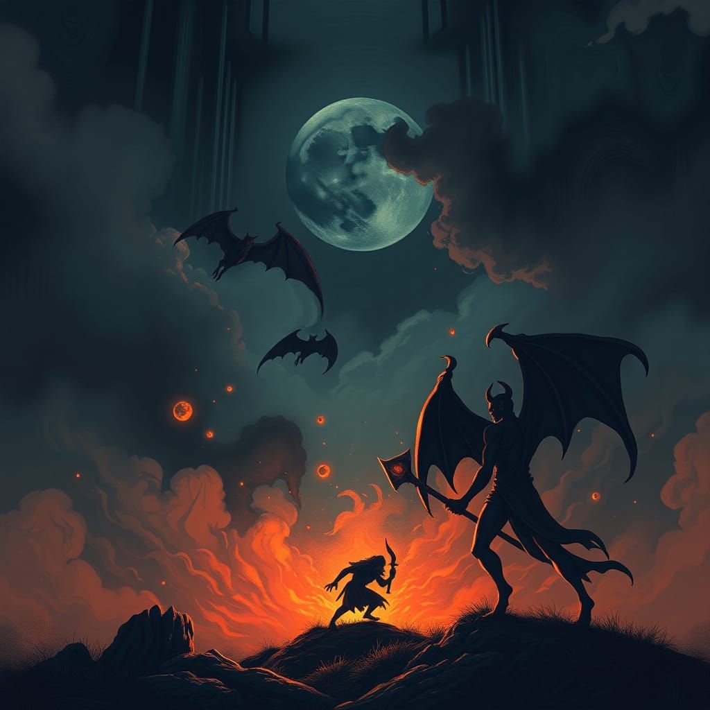 The Devil's Victory in a Dark, Gritty Cityscape