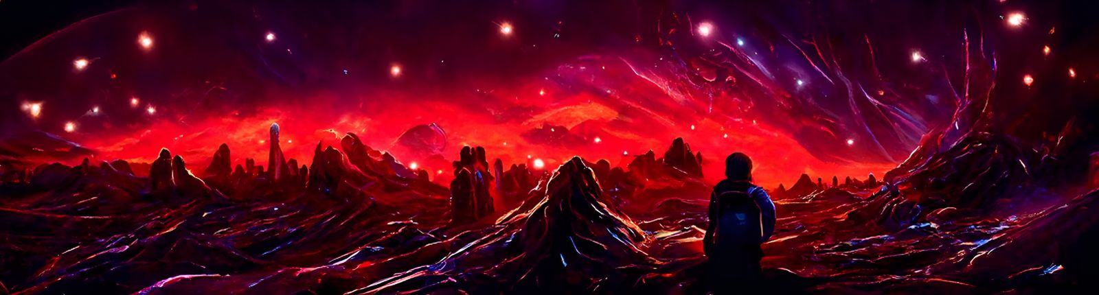 Cosmic Crystal Landscape: Dreamlike Sci-Fi Painting