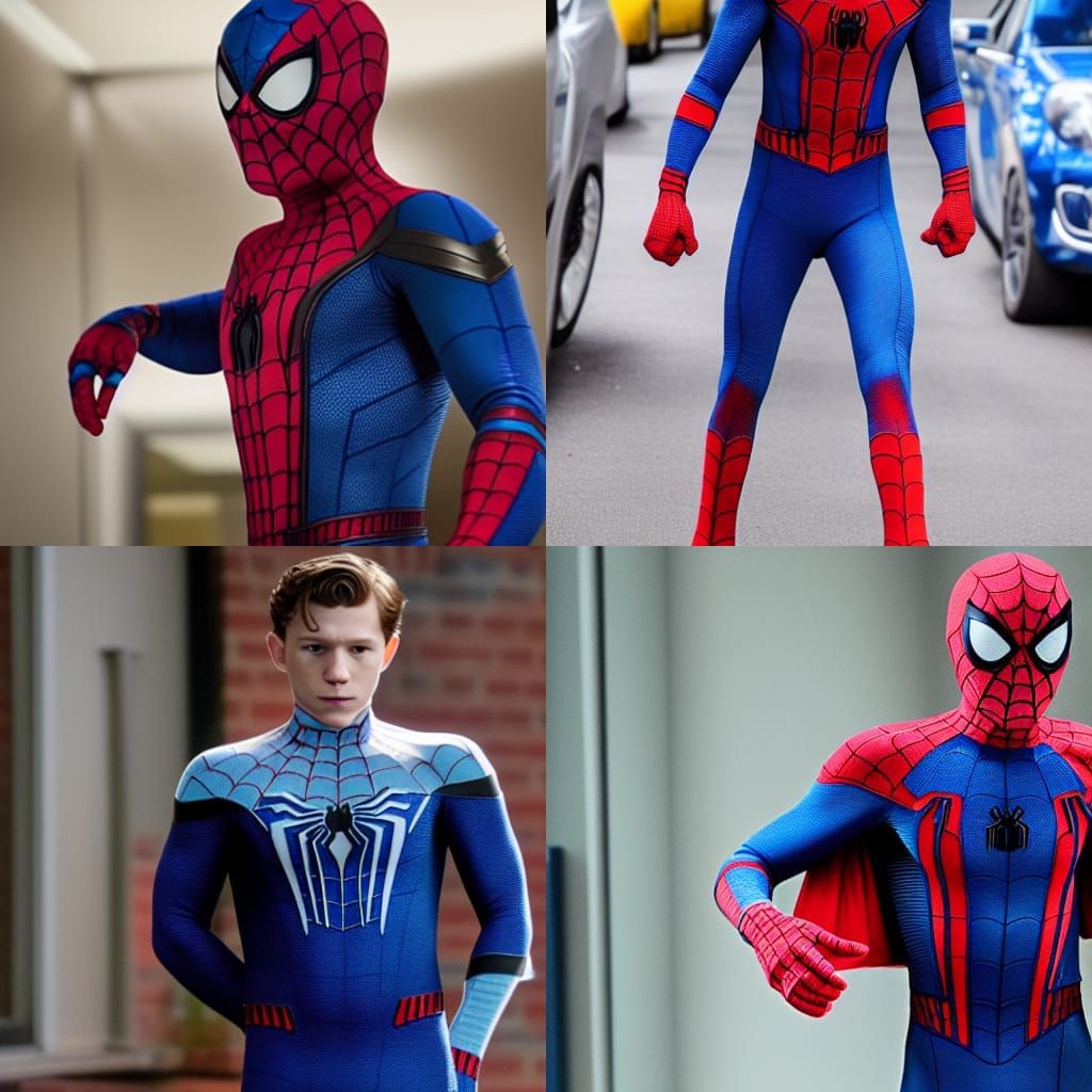 Blue Spiderman Costume Character Illustration