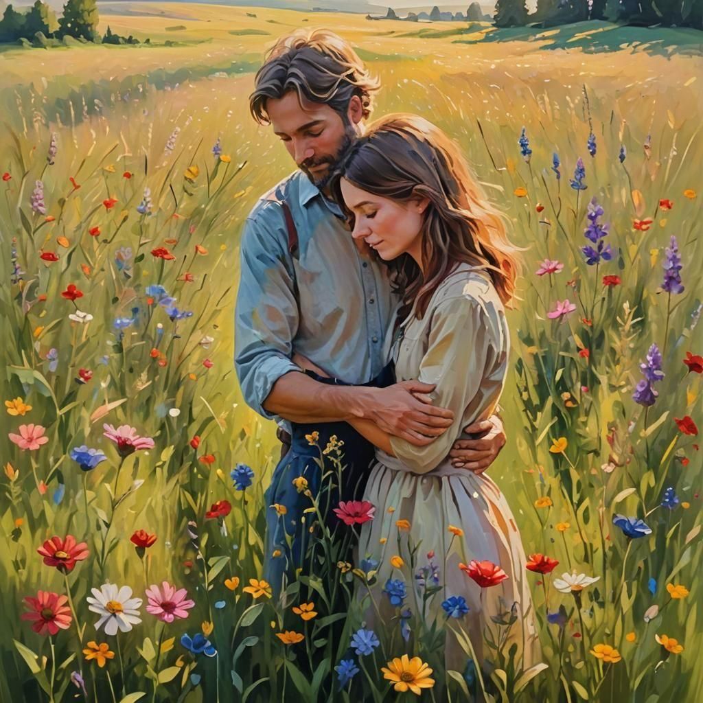 Love's Radiant Embrace Under the Sun