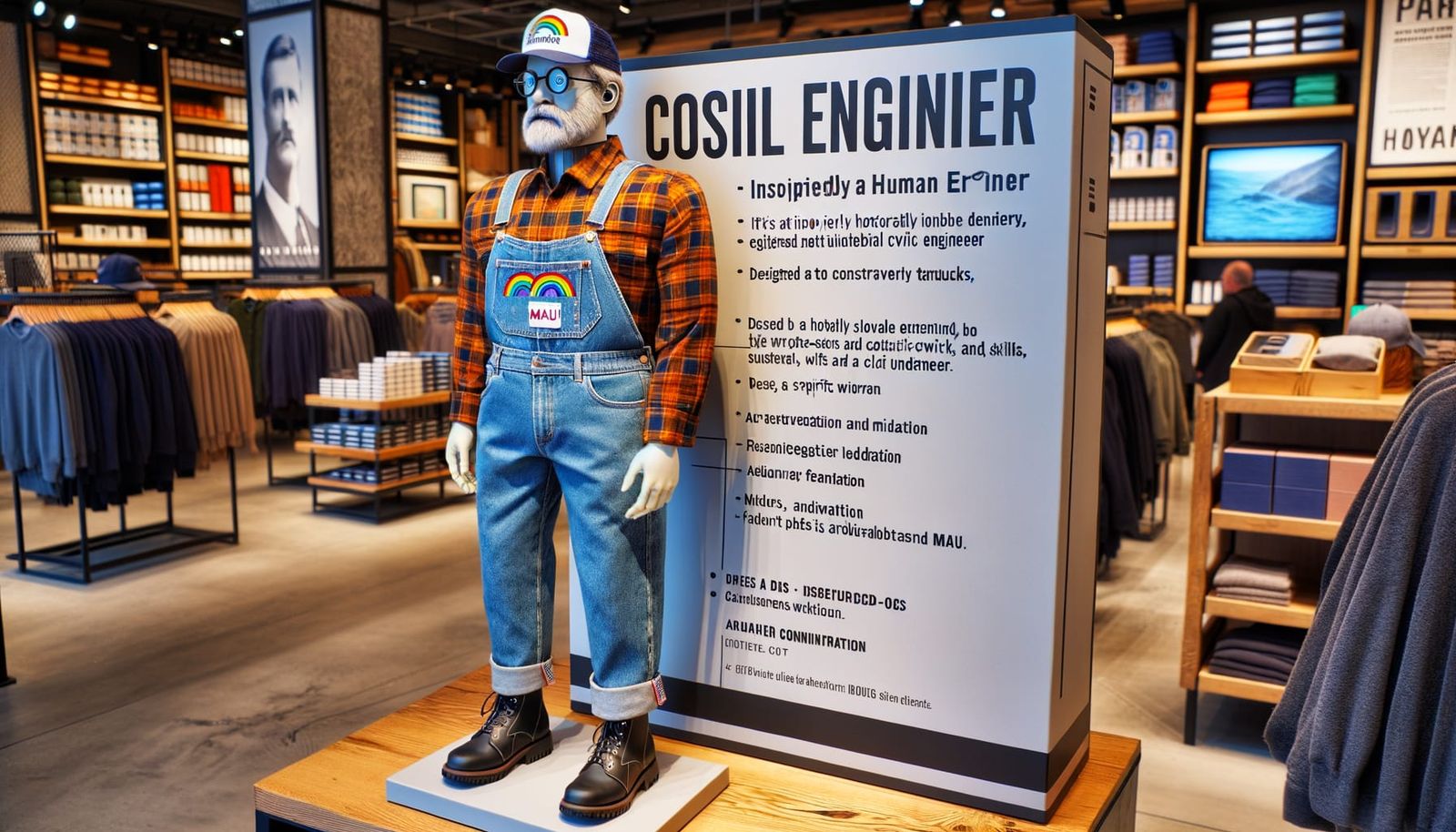 Human-like Droid Displayed in a Bustling Store