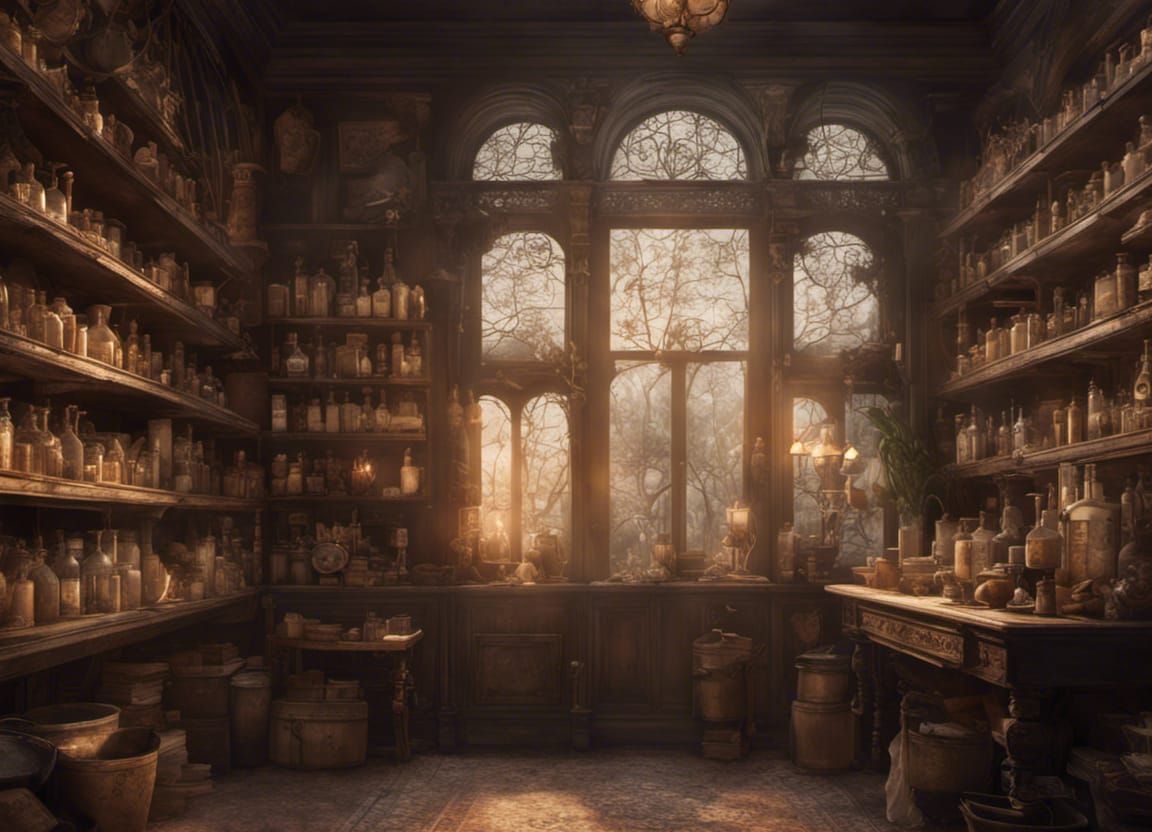 Victorian Apothecary at Magic Hour