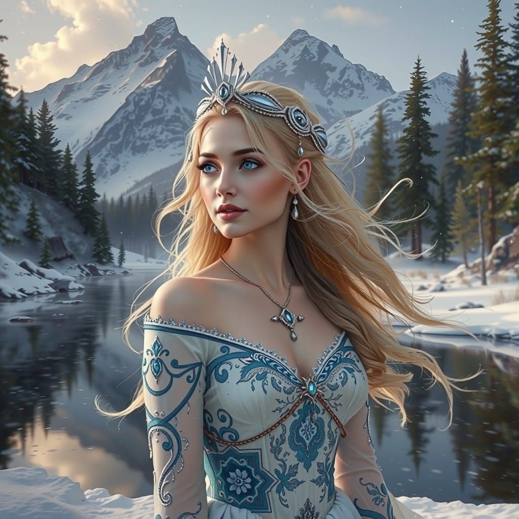 Ethereal Snow Goddess Reigned Over Winter Wonderland