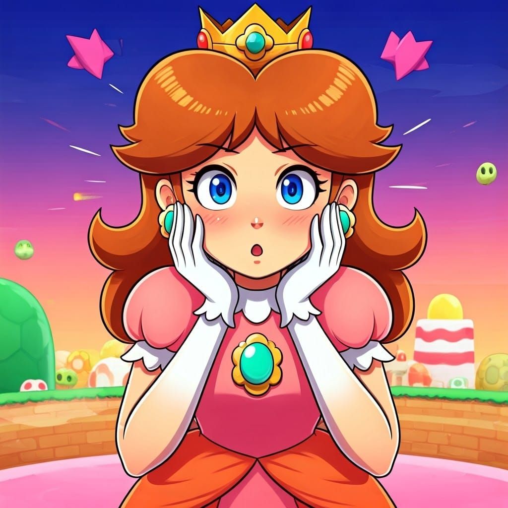 Princess Daisy in Vibrant Mushroom Kingdom