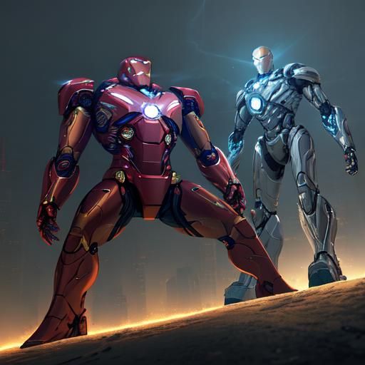 Iron Man and Spider-Man: Futuristic Superhero Showdown