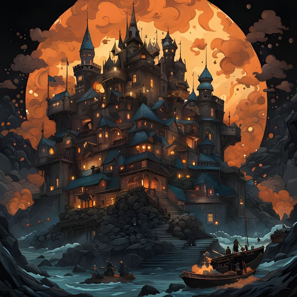 AI Generated Image of a Moon Fortress