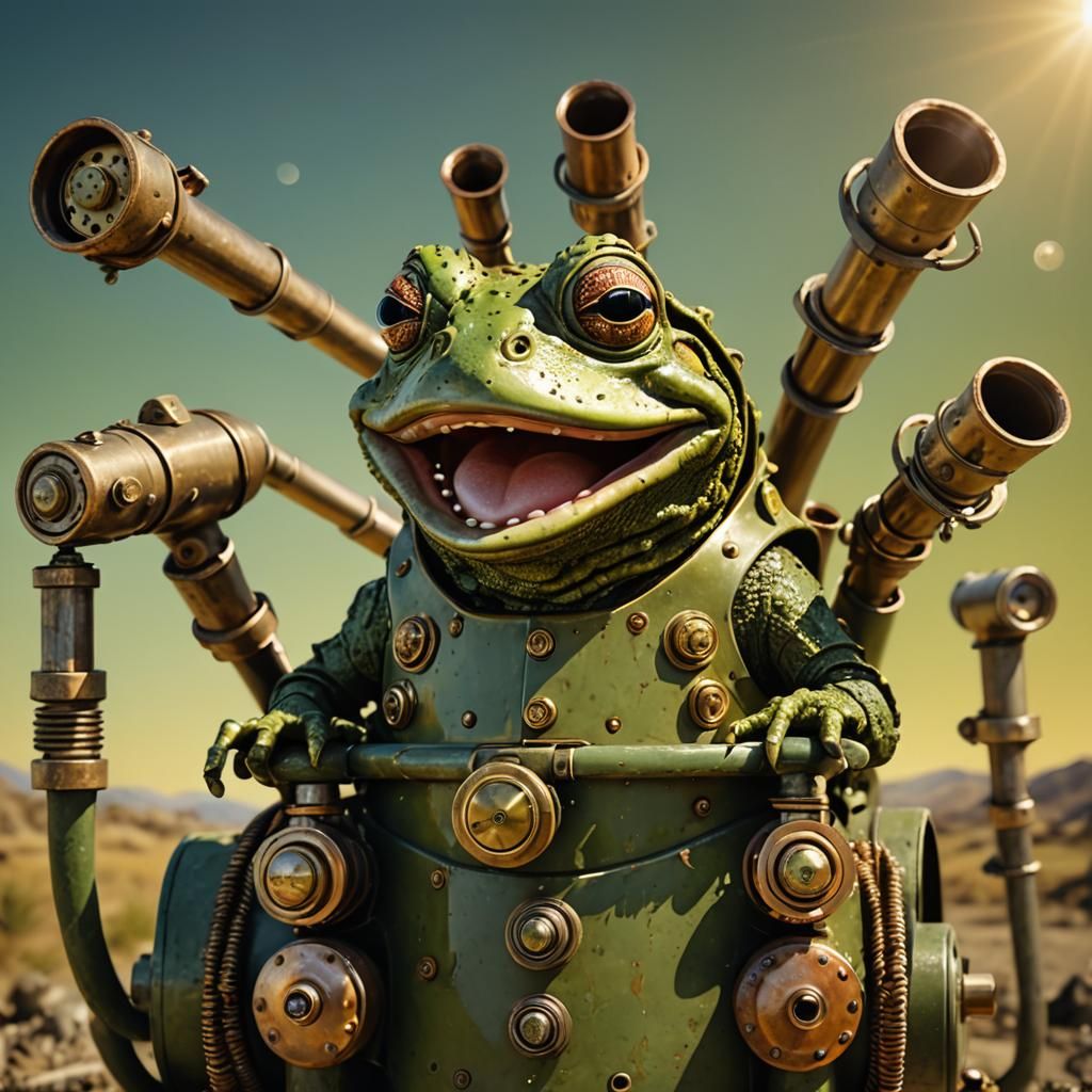 Surreal Toad with Missile Launchers, Dali Inspired