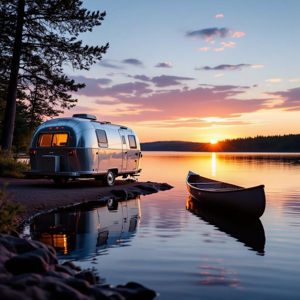 Serene Lakeside Campsite at Twilight