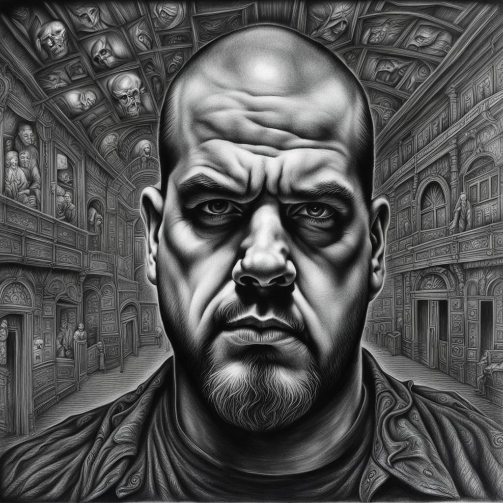 Philip H Anselmo: Hyperdetailed Charcoal Portrait