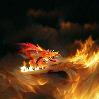 Majestic Fire Dragon Ignites the Sky