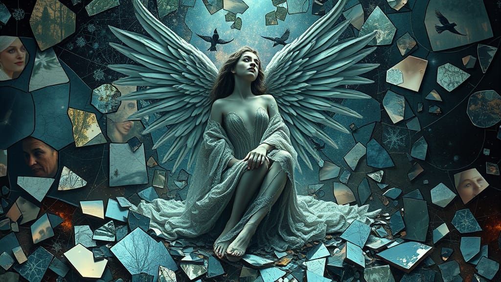 Angel of Memories Shatters Broken Mirrors in a Kaleidoscope ...
