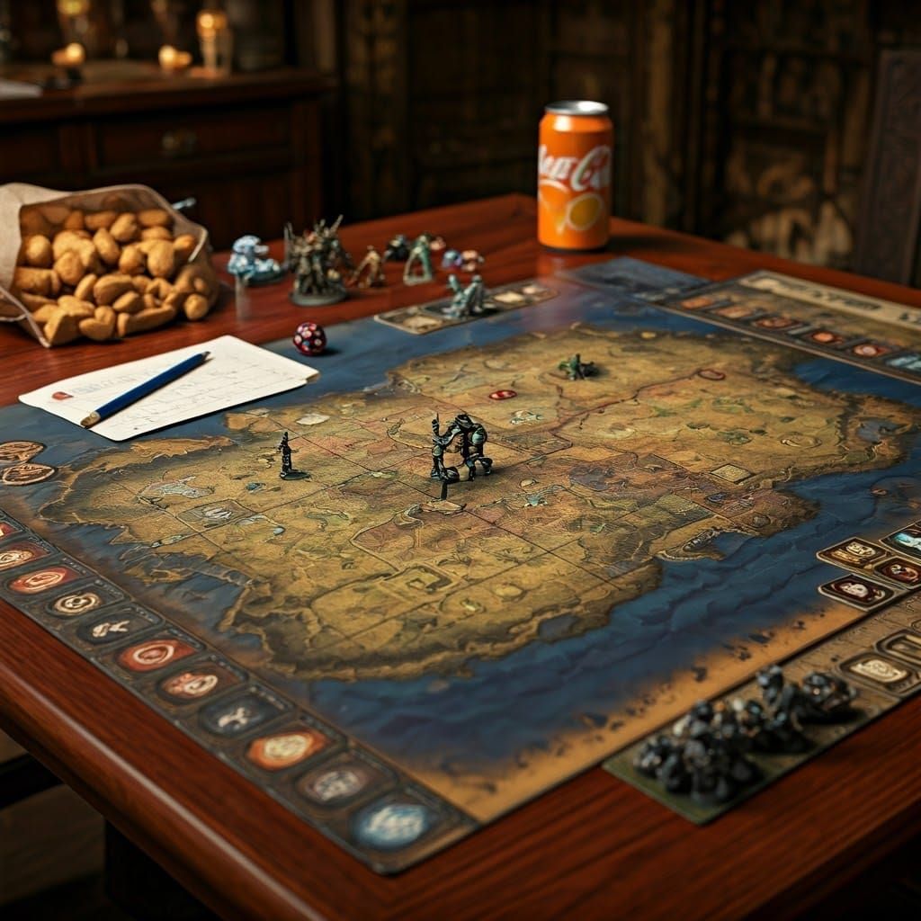 Fantasy Gaming Session in Hyperdetailed Realism