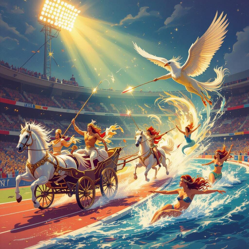 Magical Creatures Compete in Epic Olympic Games