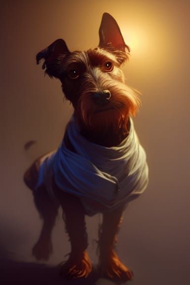 Elegant Terrier Portrait with Dynamic Lighting
