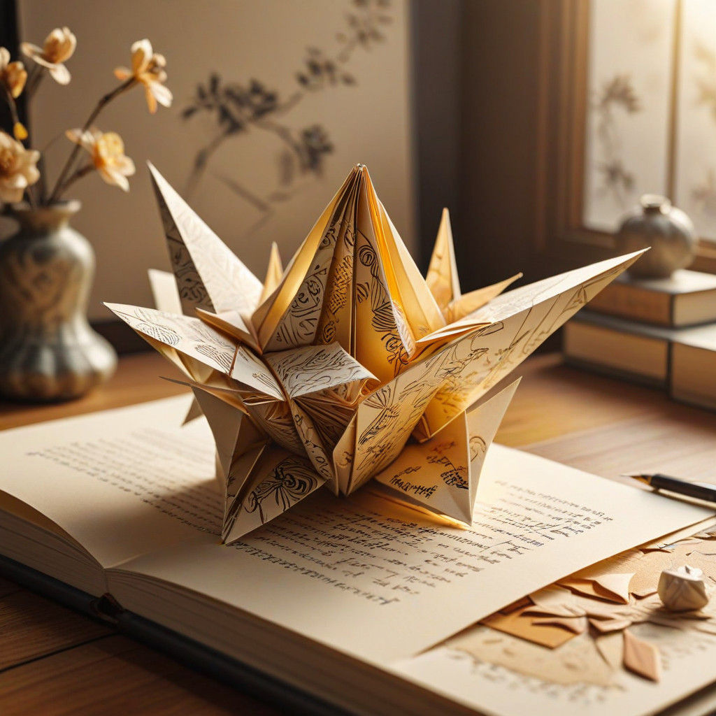 Intricate Origami Masterpiece in Soft Focus