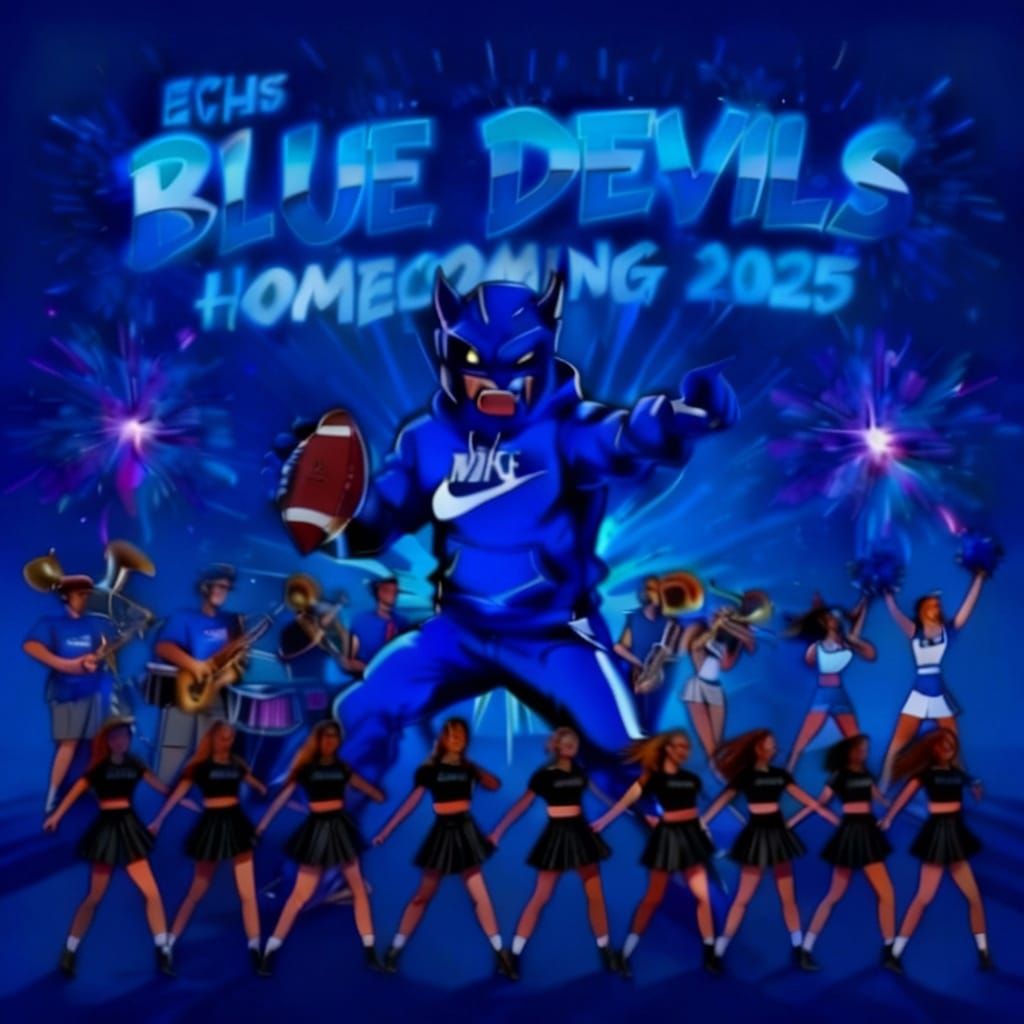 Blue Devil Mascot in Graffiti Style with Nike Gear
