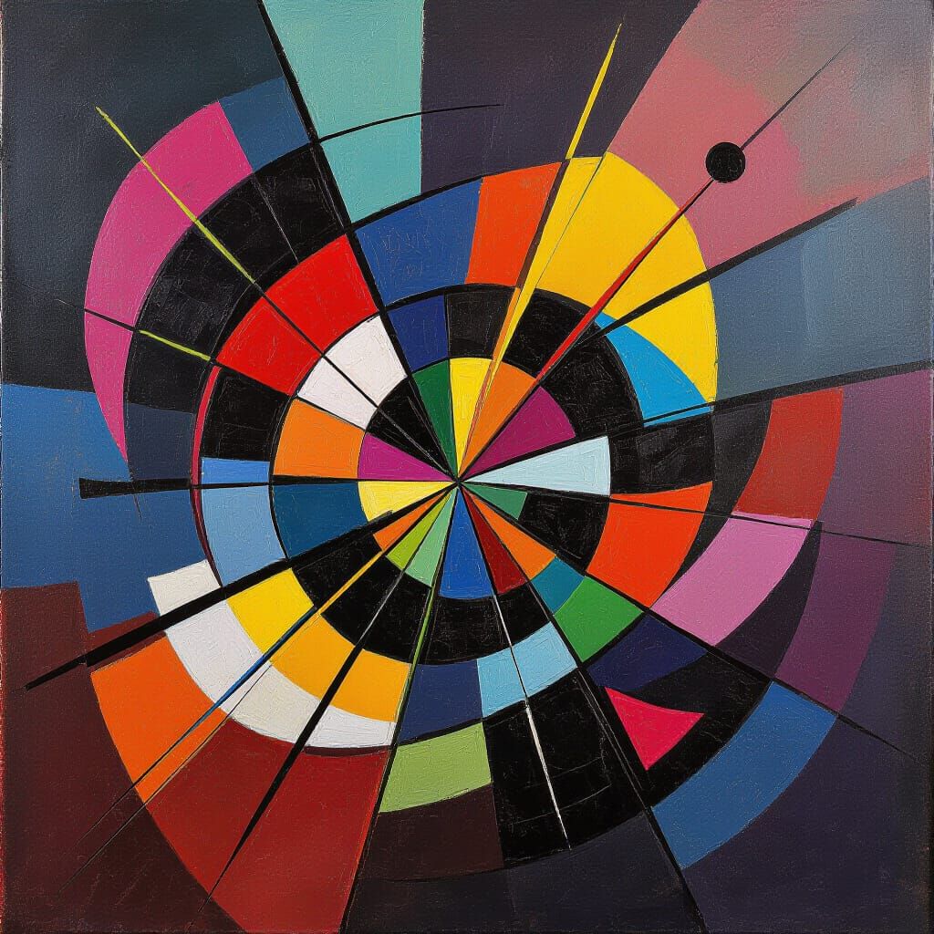 Abstract Symphony of Geometric Shapes and Colors